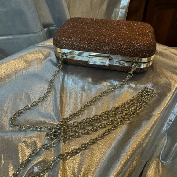 Small Brown clutch or shoulder or cross body purse - Picture 2 of 6